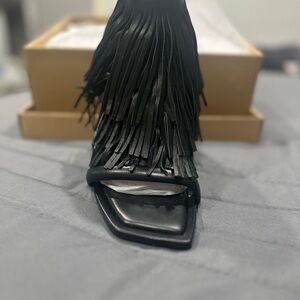 Steve Madden Black Fringe Heels